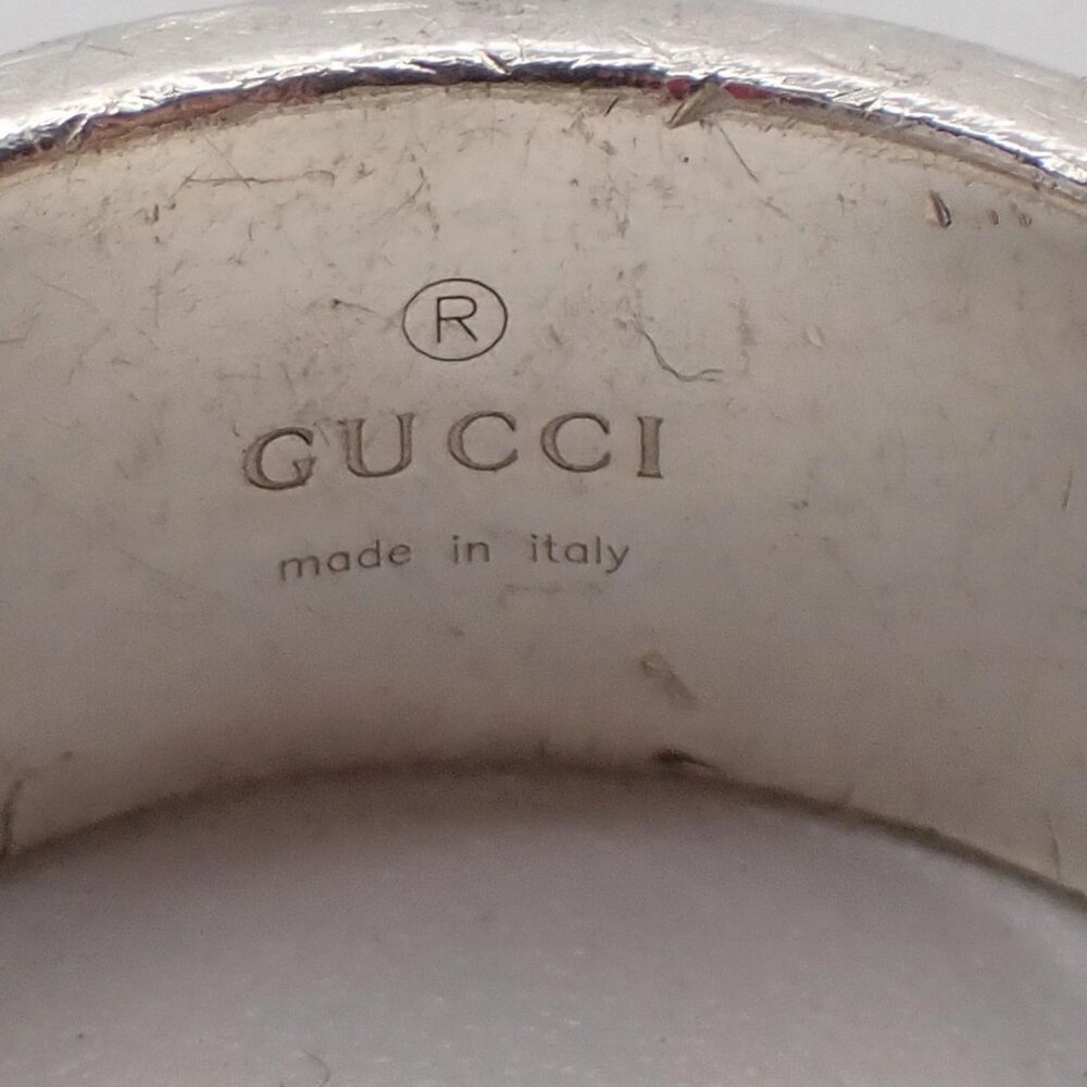 GUCCI G Logo Ring Silver 925 Size 21 Italy Accessory 07EG248 - Picture 7 of 12